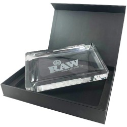 RAW CRYSTAL GLASS ROLLING TRAY