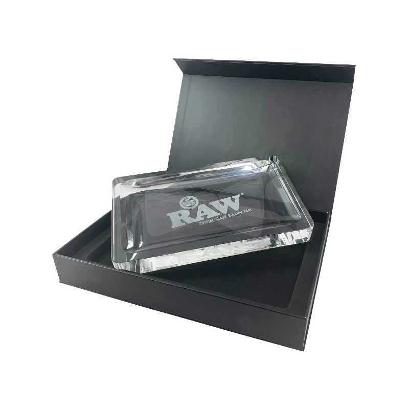 RAW CRYSTAL GLASS ROLLING TRAY