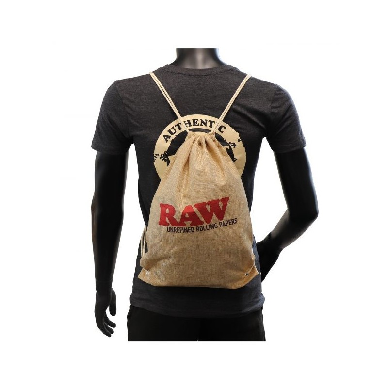 RAW DRAWSTRING BAG TAN