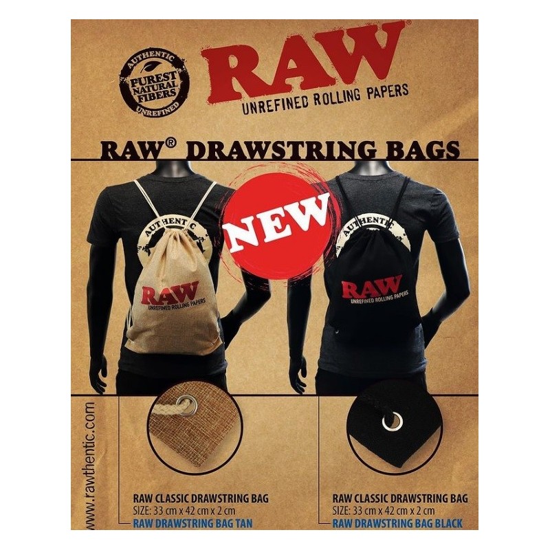 RAW DRAWSTRING BAG TAN