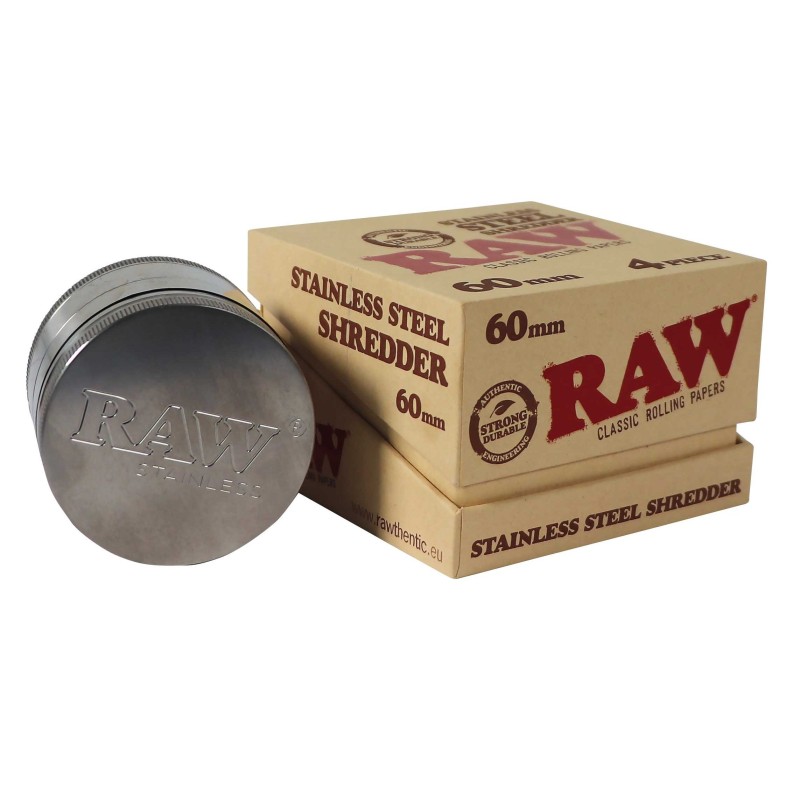 RAW STAINLESS STEEL GRINDER – WITH MAGNET AND SIFTER 60mm