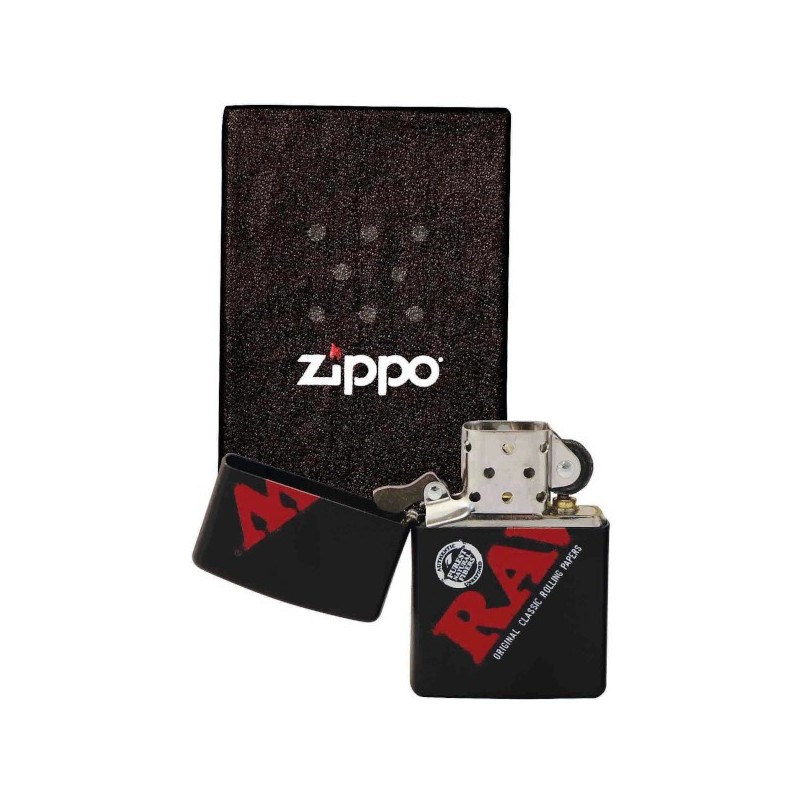 RAW ZIPPO BLACK WITH LOGO