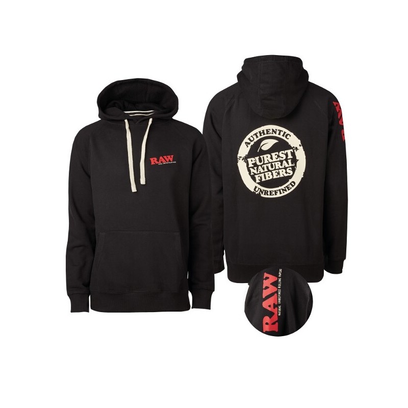 RAW HOODIE BLACK STAMP