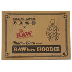 RAW ROLLING PAPERS RAWLER ZIP HOODIE BLACK ON BLACK