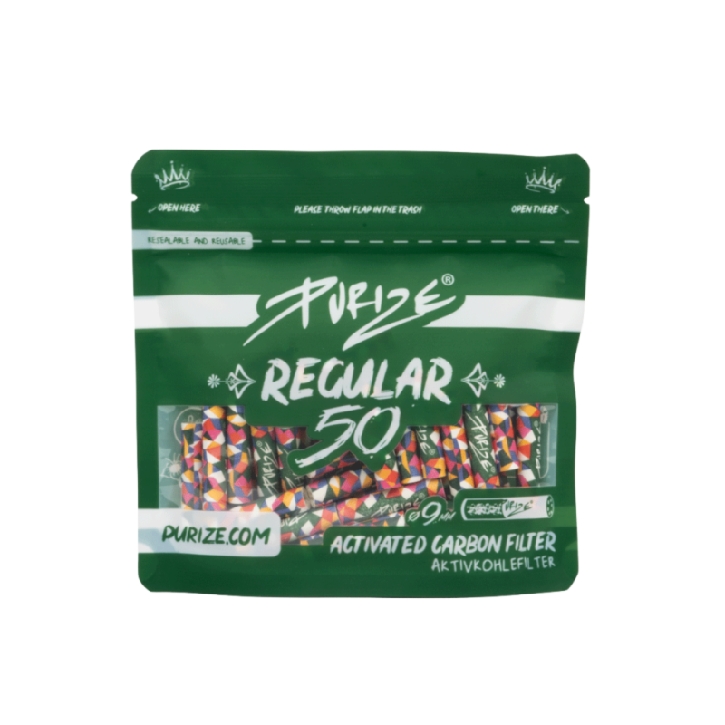 50 filtri Regular 9mm Rainbow - busta PURIZE