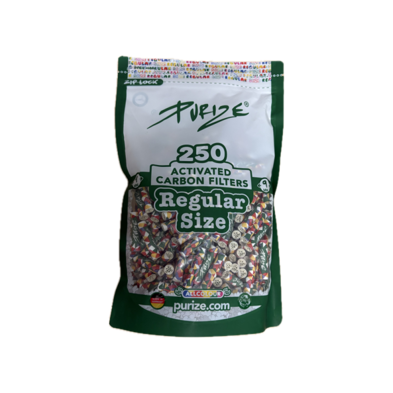 250 filtri Regular 9mm Rainbow - busta PURIZE