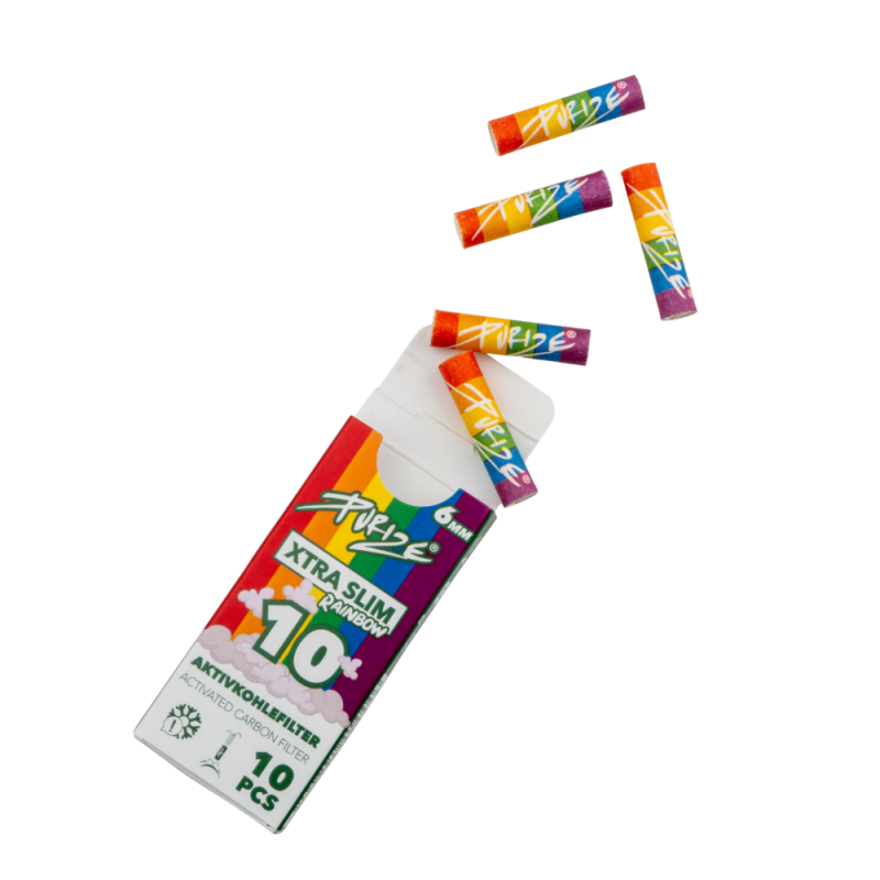 10 filtri Xtra Slim 5,9mm Rainbow - cartoncino PURIZE
