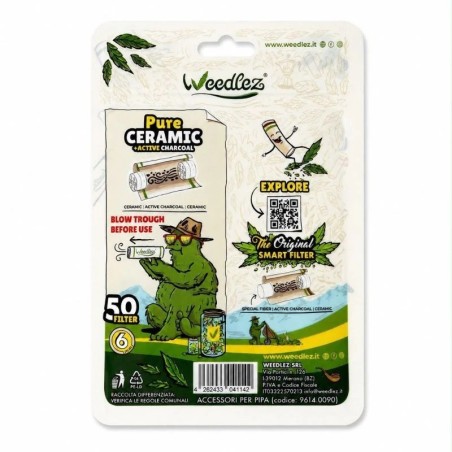 Weedlez Pure Ceramic 6mm - 50 pz filtri al carbone attivo